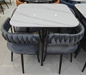 Square Gray Dining Table - Accent Collection