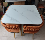Square Gold Dining Table - Accent Collection